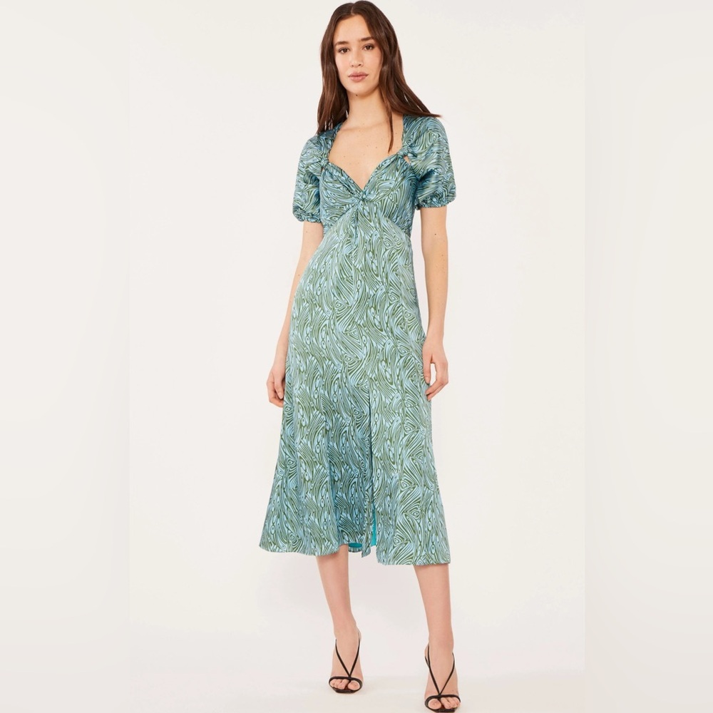 Cinq à Sept Marice Satin Dress in Celeste Multi